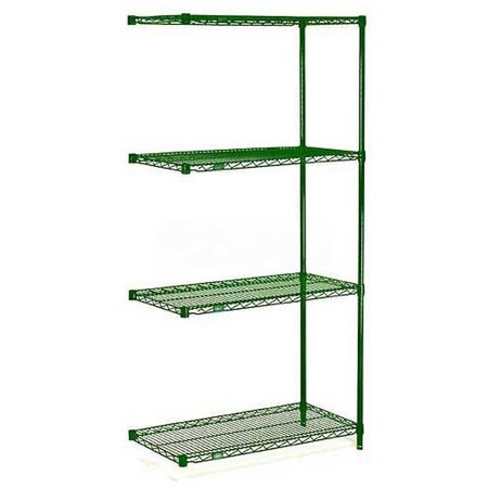 NEXEL 5 Tier Wire Shelving Add-On Unit, 54W x 21D x 74H, Green Epoxy Finish A21547G5